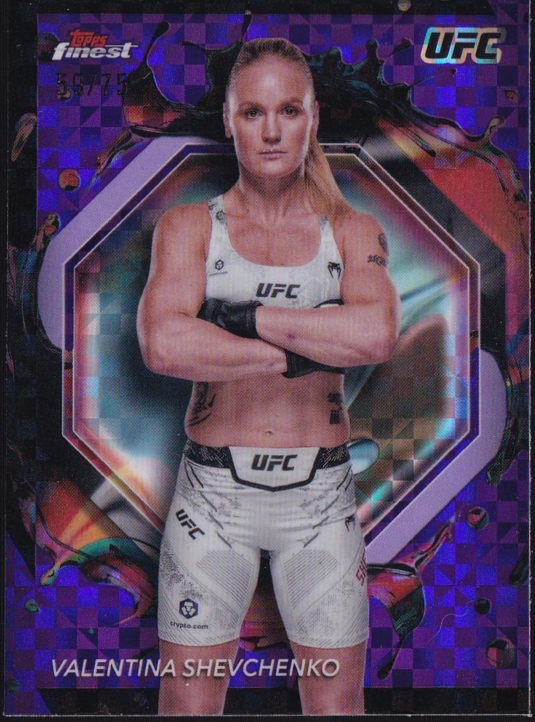 Valentina Shevchenko 2024 Topps Finest UFC Base Rare #289 Purple Checkerboard Refractor