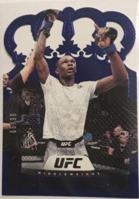 Israel Adesanya 2021 Panini Chronicles UFC Base Crown Royale #12 Blue