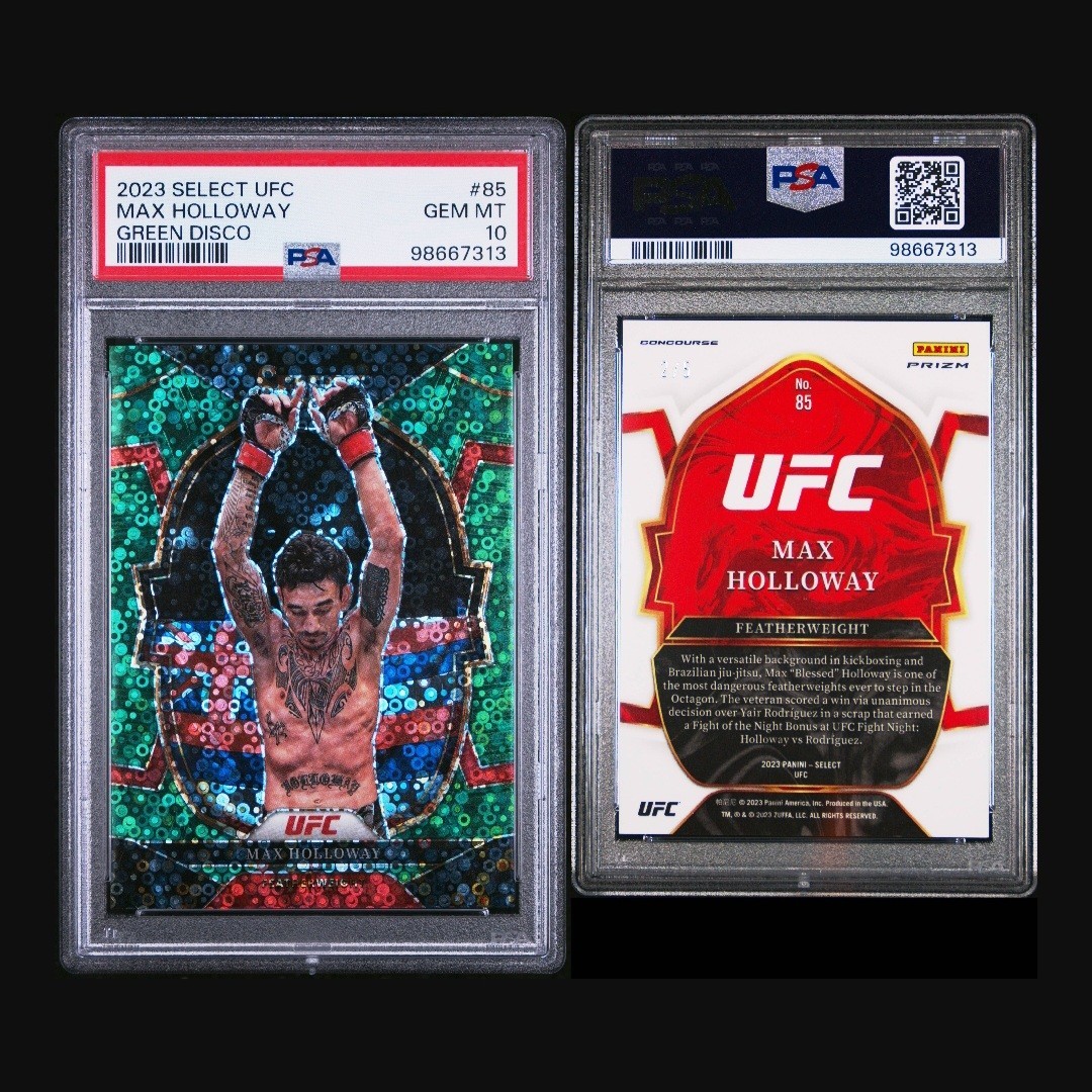 Max Holloway 2023 Panini Select UFC Concourse #85 Green Disco