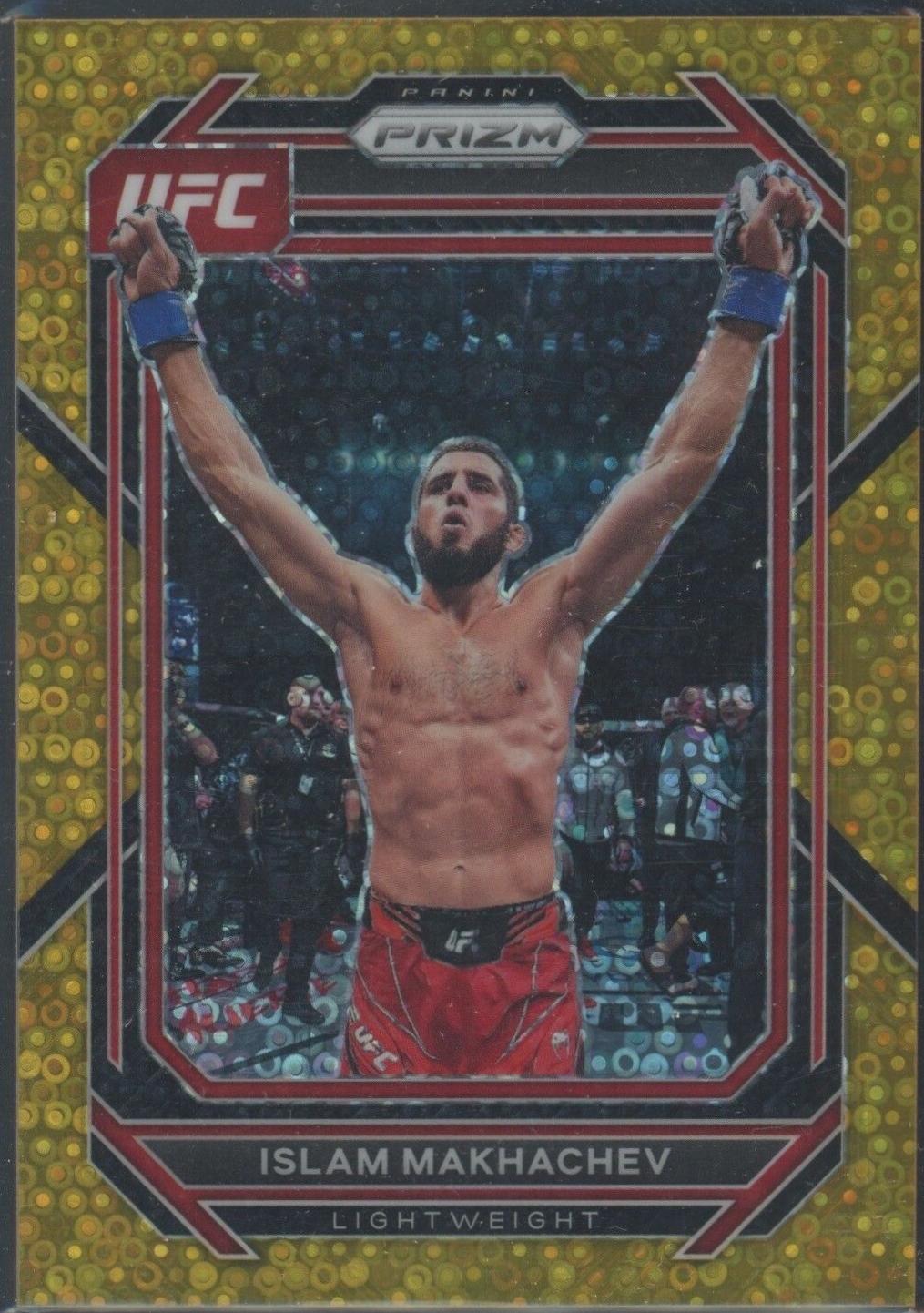 Islam Makhachev 2023 Panini Prizm Under Card UFC Base #177 Gold