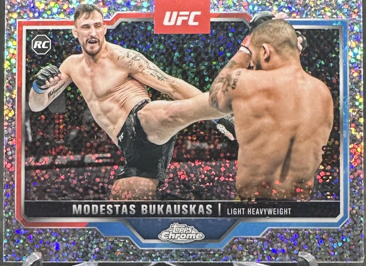 Modestas Bukauskas 2025 Topps Chrome UFC Base #8 Speckle Refractor