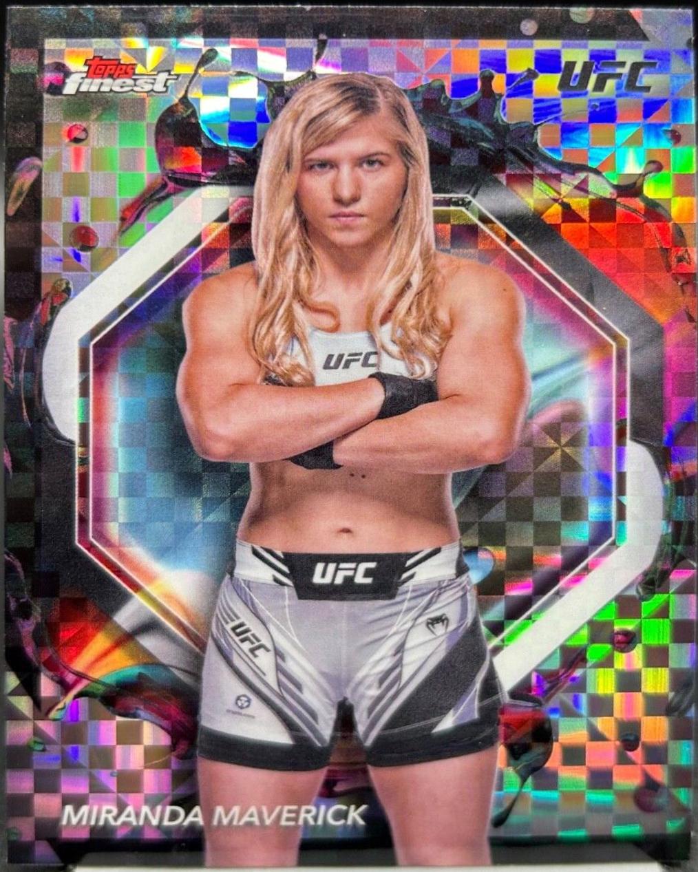 Miranda Maverick 2024 Topps Finest UFC Base Rare #250 Checkerboard Refractor