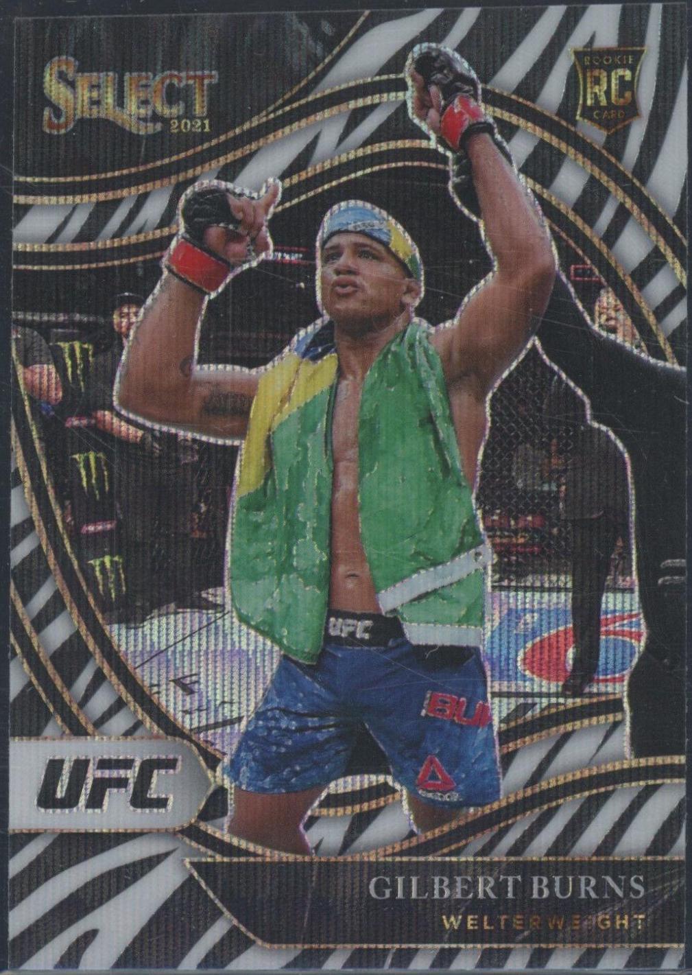 Gilbert Burns 2021 Panini Select UFC Octagonside #283 Zebra