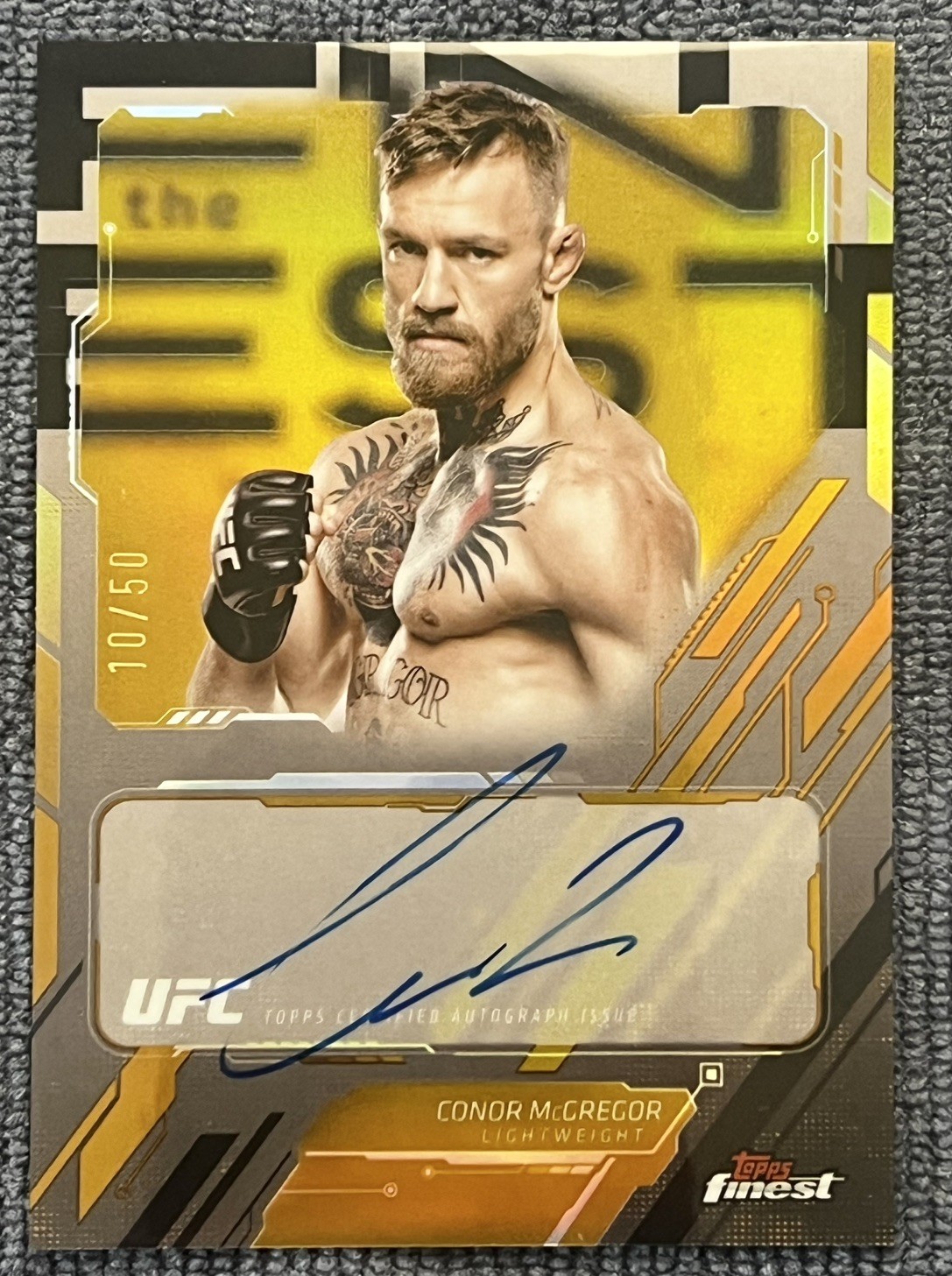 Conor McGregor 2025 Topps Finest UFC The Finest #TFA-CM Gold Refractor