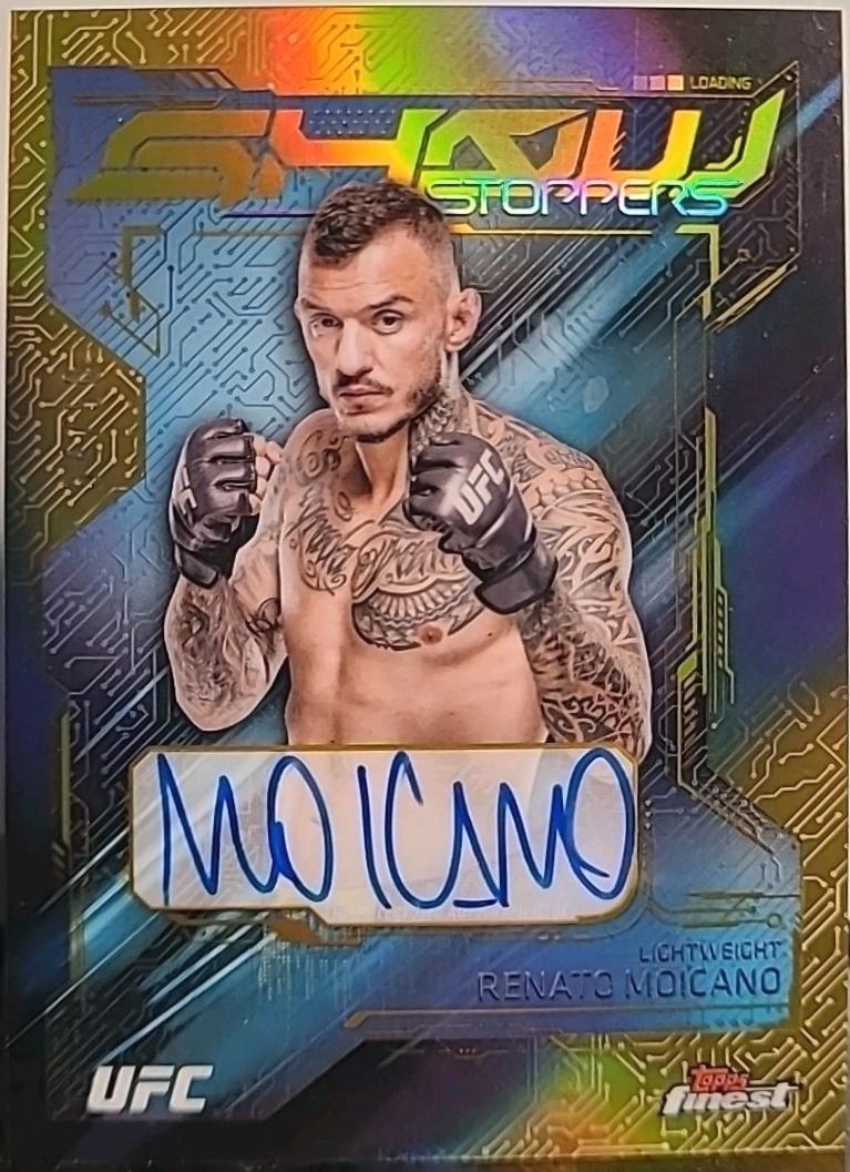 Renato Moicano 2025 Topps Finest UFC Showstopper Autographs #SSA-RM Gold Refractor