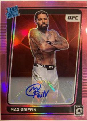Max Griffin 2022 Panini Donruss Optic UFC Base Rated Rookies Signatures #119 Pink