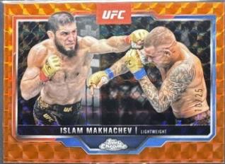 Islam Makhachev 2025 Topps Chrome UFC Base #200 Orange Geometric Refractor
