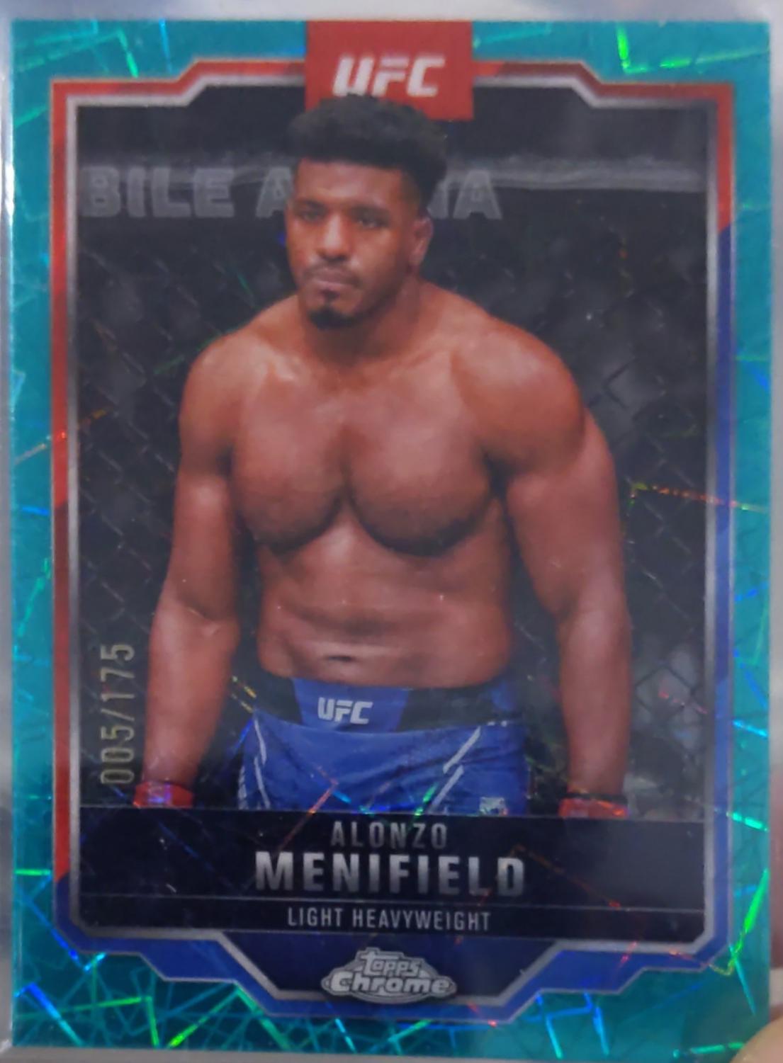 Alonzo Menifield 2025 Topps Chrome UFC Base #159 Teal Lazer Refractor