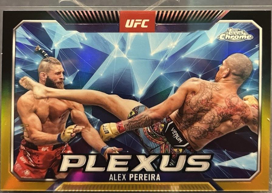Alex Pereira 2025 Topps Chrome UFC Plexus #PLX-13 Black & Gold Refractor