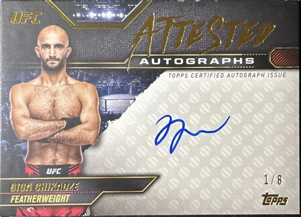 Giga Chikadze 2024 Topps Knockout UFC Attested Autographs #ATT-GCE Gold