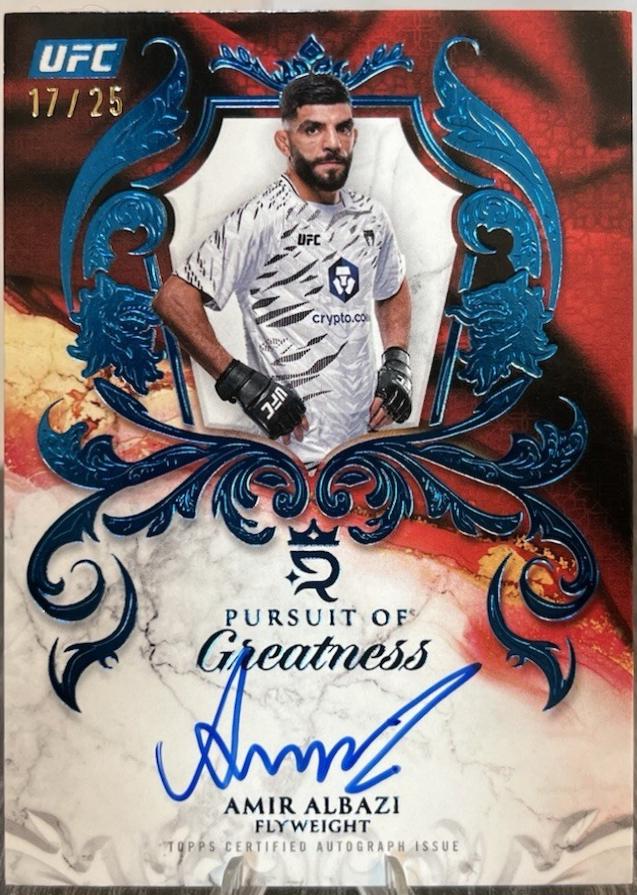 Amir Albazi 2025 Topps Royalty UFC Pursuit of Greatness Signatures #POG-AA Green