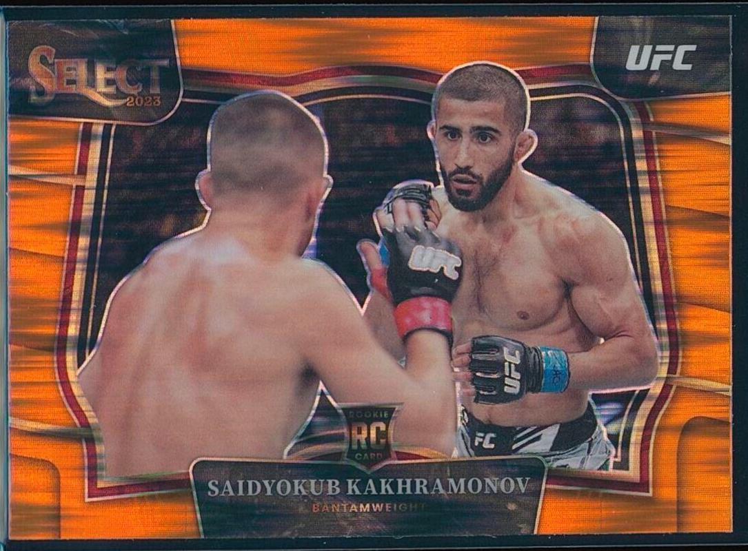 Saidyokub Kakhramonov 2023 Panini Select UFC Octagonside #217 Orange Flash