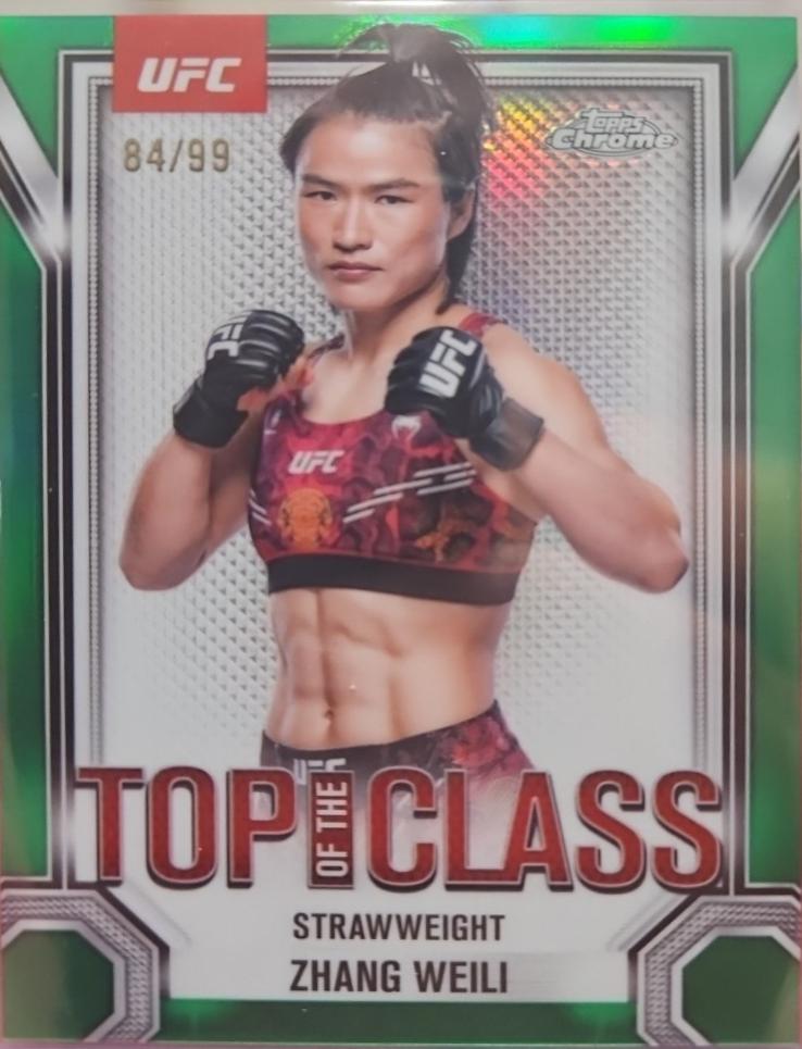 Zhang Weili 2025 Topps Chrome UFC Top of the Class #TTC-18 Green Refractor