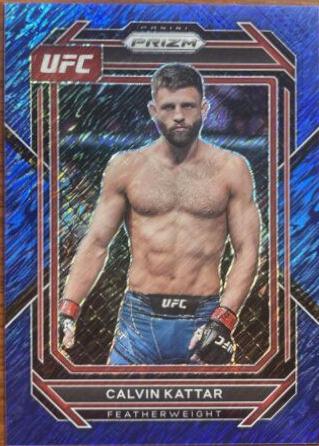 Calvin Kattar 2023 Panini Prizm UFC Base #163 Blue Shimmer