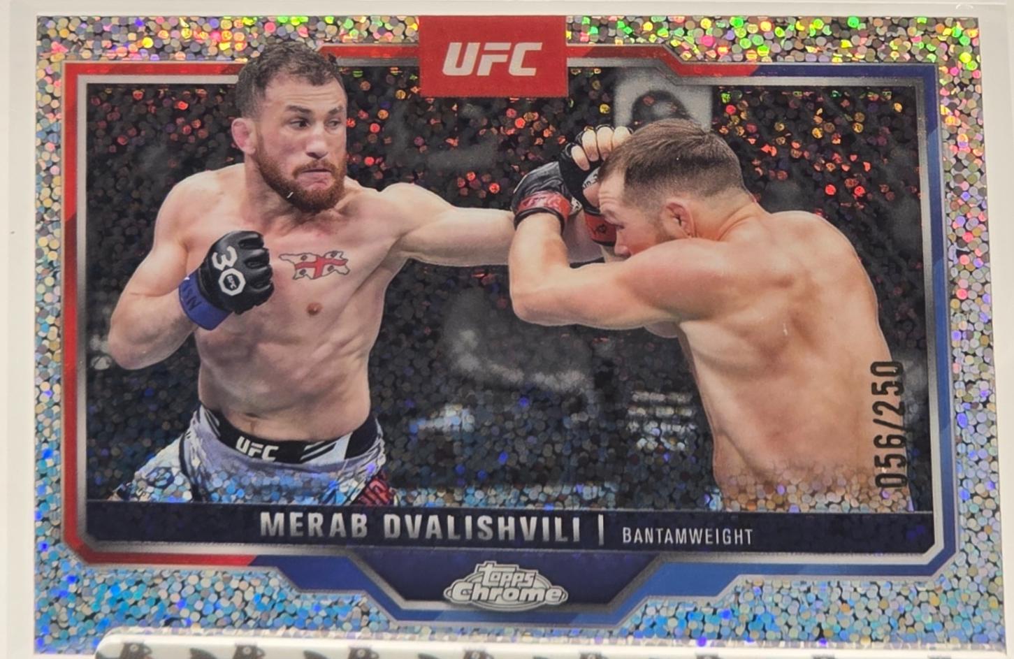 Merab Dvalishvili 2025 Topps Chrome UFC Base #118 Speckle Refractor