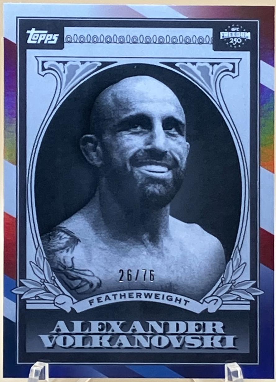 Alexander Volkanovski 2026 Topps UFC Freedom 250 UFC Dollar #UD-5 Red White Blue