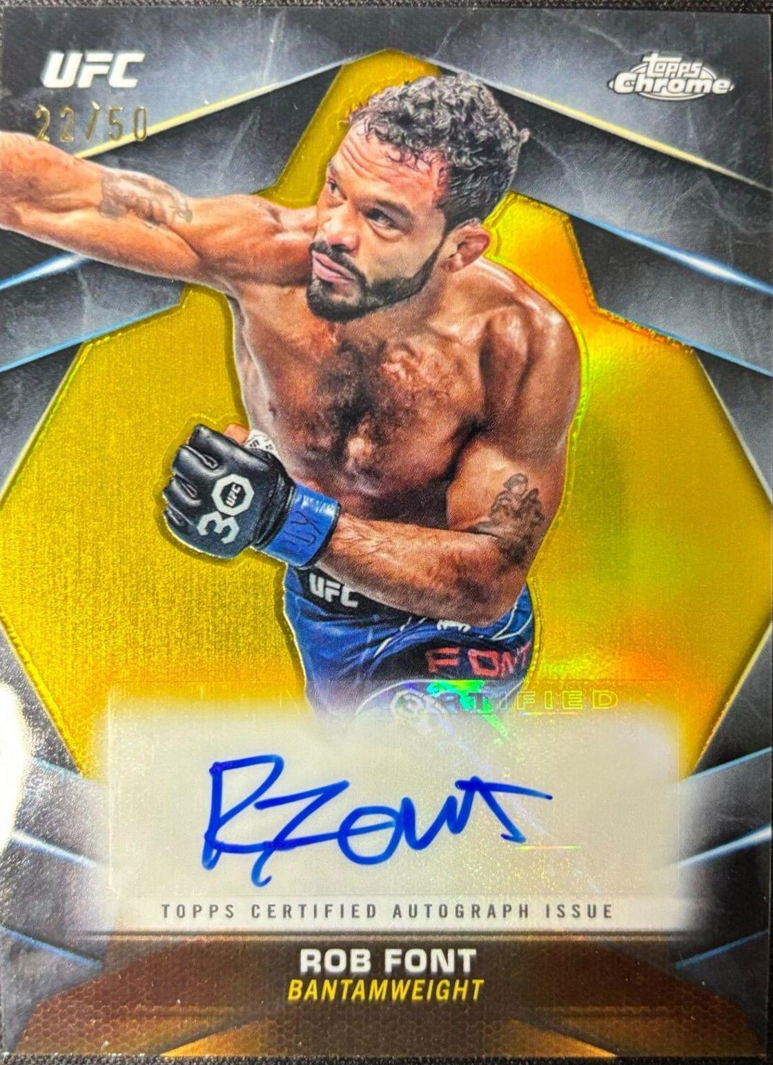 Rob Font 2024 Topps Chrome UFC Chrome Veteran Autographs #CVA-RFO Gold Refractor