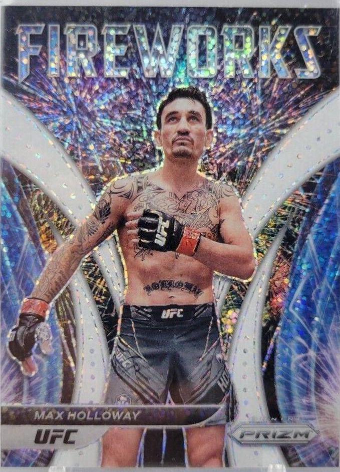 Max Holloway 2022 Panini Prizm UFC Fireworks #8 White Sparkle