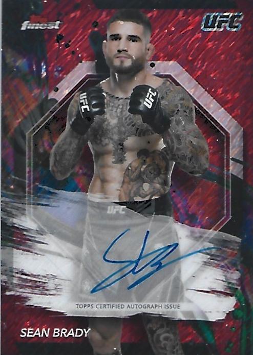 Sean Brady 2024 Topps Finest UFC Finest Autographs #FA-SBY Red Refractor