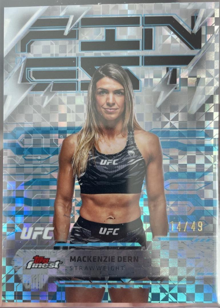 Mackenzie Dern 2025 Topps Finest UFC Base Rare #261 Blue Checkerboard Refractor