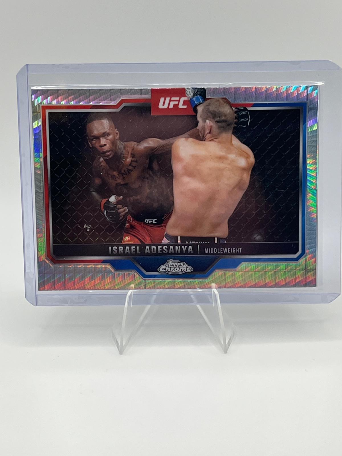Israel Adesanya 2025 Topps Chrome UFC Base #3 Prism Refractor