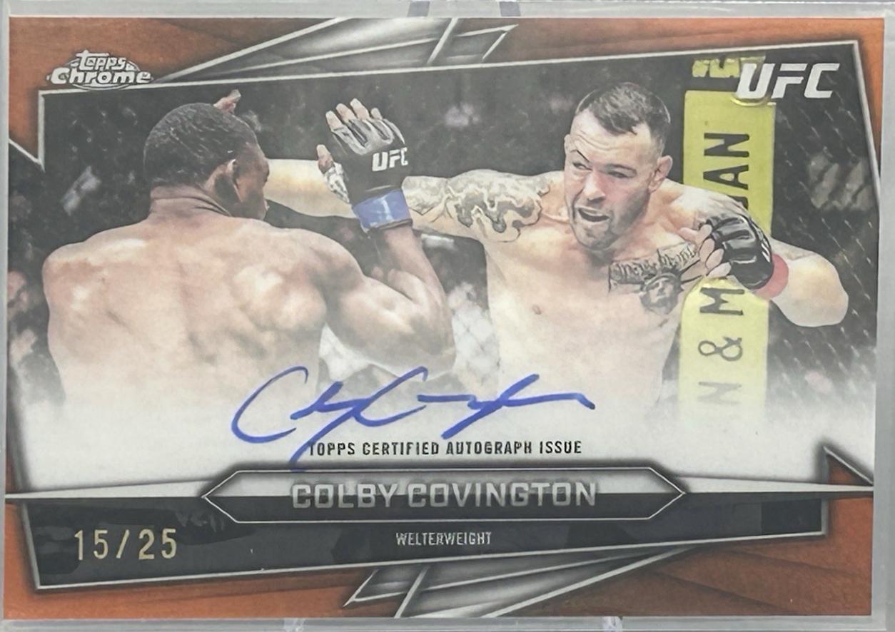 Colby Covington 2026 Topps Chrome UFC Base Autographs #BAV-CC Orange Refractor