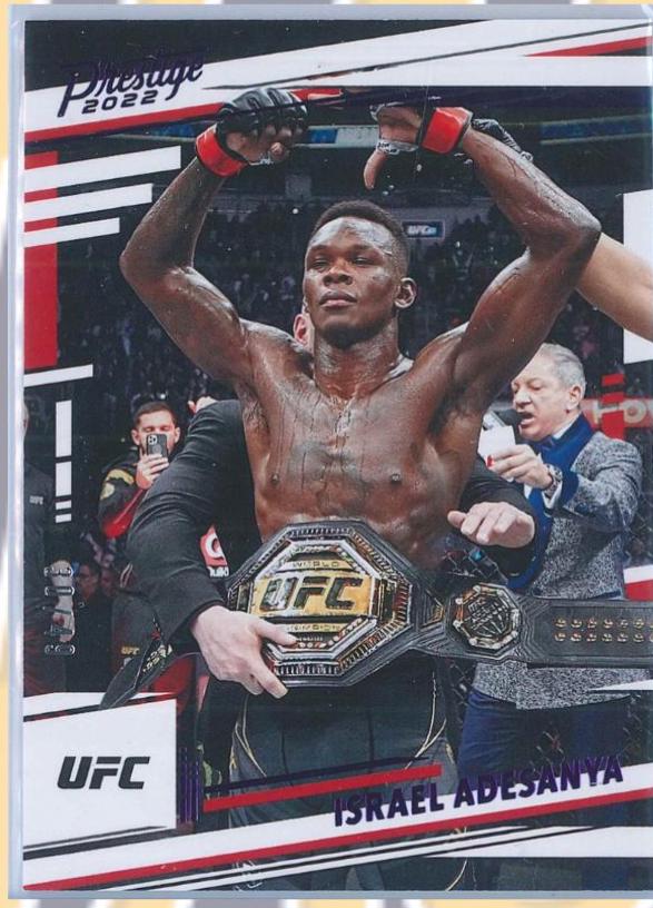 Israel Adesanya 2022 Panini Chronicles UFC Base Prestige #175 Purple