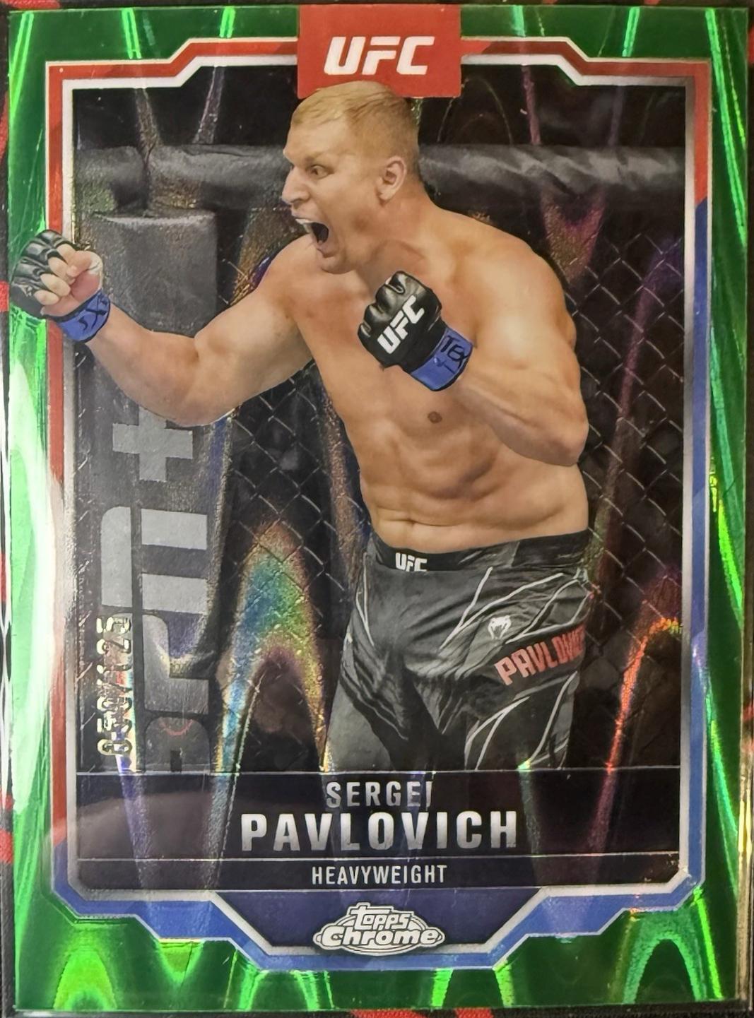 Sergei Pavlovich 2025 Topps Chrome UFC Base #148 Green Wave