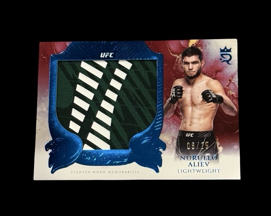 Nurullo Aliev 2025 Topps Royalty UFC Rookie Jumbo Relics #RJR-NA Blue