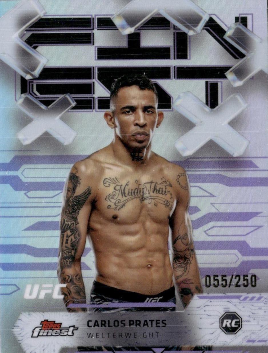 Carlos Prates 2025 Topps Finest UFC Base Common #87 Purple Refractor