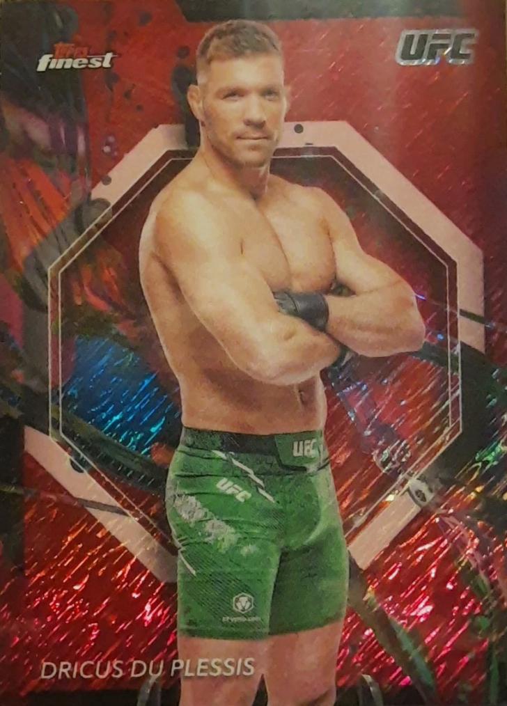 Dricus Du Plessis 2024 Topps Finest UFC Base Common #1 Red Shimmer Refractor