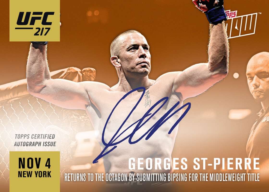 Georges St-Pierre Topps Now UFC Autographs #217-3A Autograph Orange