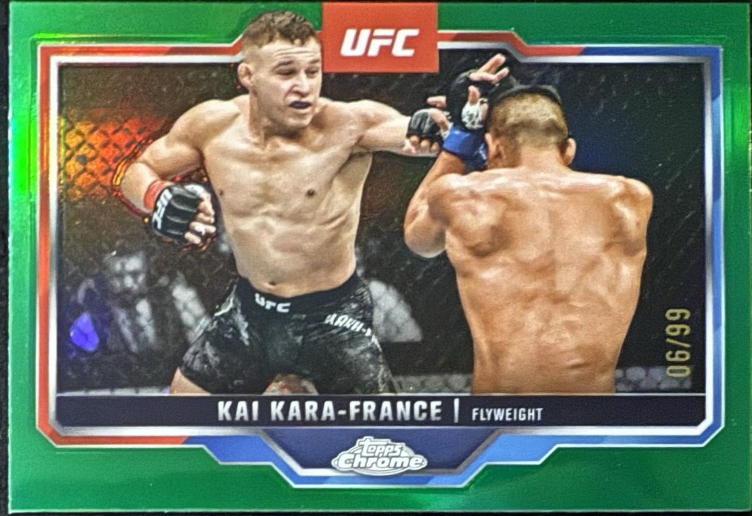 Kai Kara-France 2025 Topps Chrome UFC Base #81 Green Refractor