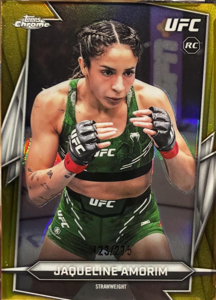 Jaqueline Amorim 2026 Topps Chrome UFC Base #182 Yellow Refractor