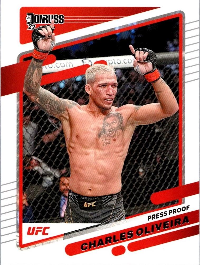 Charles Oliveira 2022 Panini Donruss UFC Base #85 Press Proof Purple