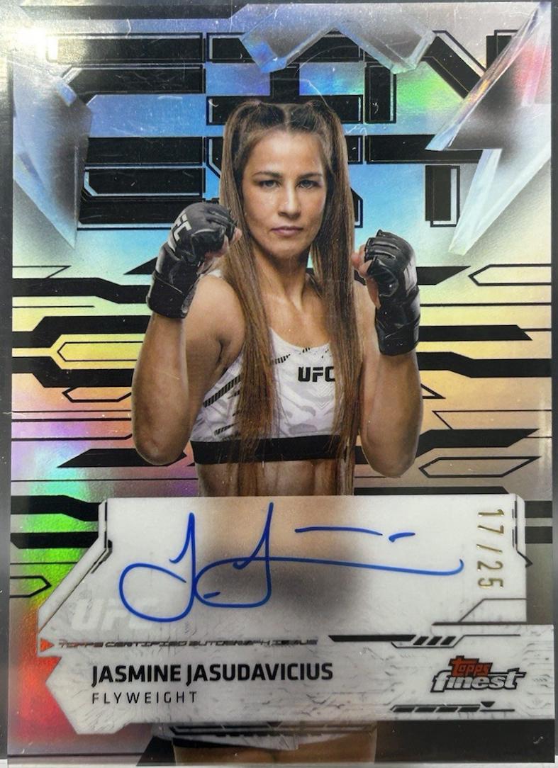 Jasmine Jasudavicius 2025 Topps Finest UFC Finest Autographs #FA-JS Black Refractor