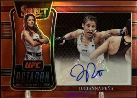 Julianna Peña 2022 Panini Select UFC Octagon Action Signatures #12 Red