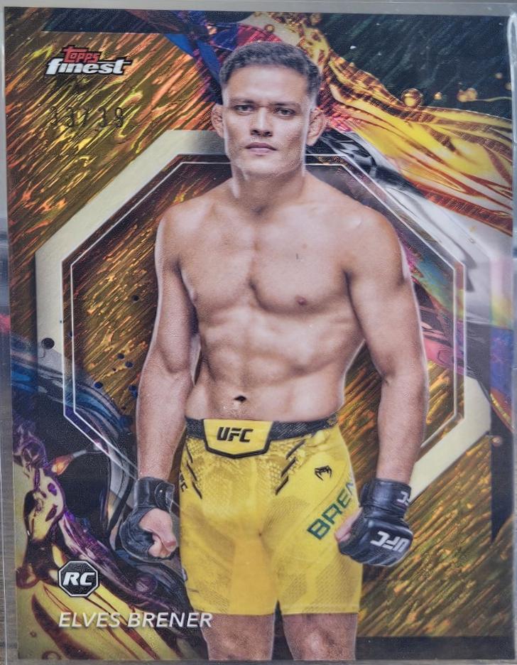Elves Brener 2024 Topps Finest UFC Base Uncommon #185 Gold Shimmer Refractor