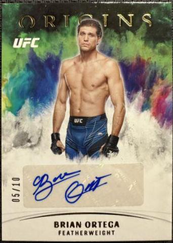 Brian Ortega 2022 Panini Chronicles UFC Origins Autographs #20 Gold