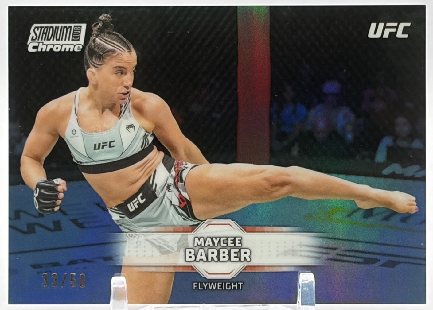 Maycee Barber 2026 Topps Stadium Club UFC Chrome Base #CB-62 Blue Refractor