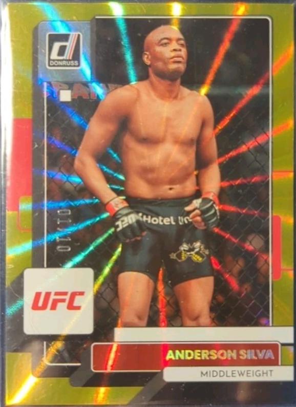 Anderson Silva 2023 Panini Donruss UFC Base #181 Gold Laser