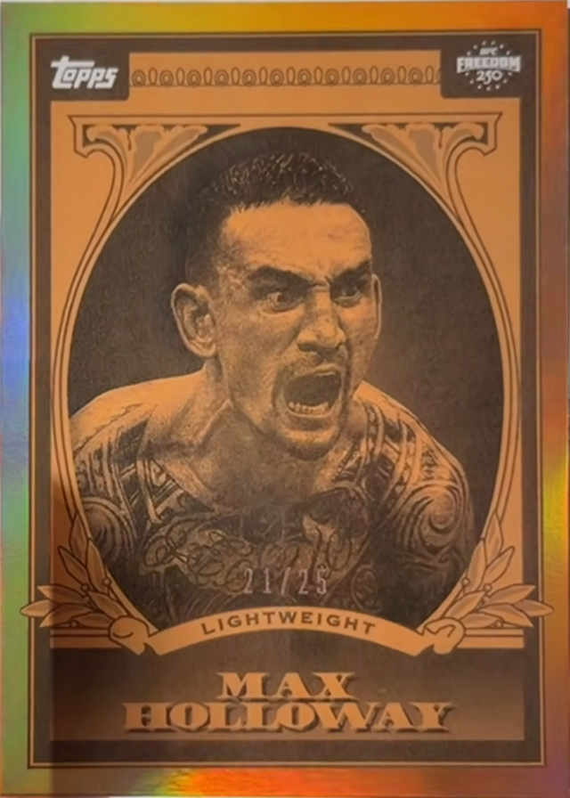 Max Holloway 2026 Topps UFC Freedom 250 UFC Dollar #UD-8 Red