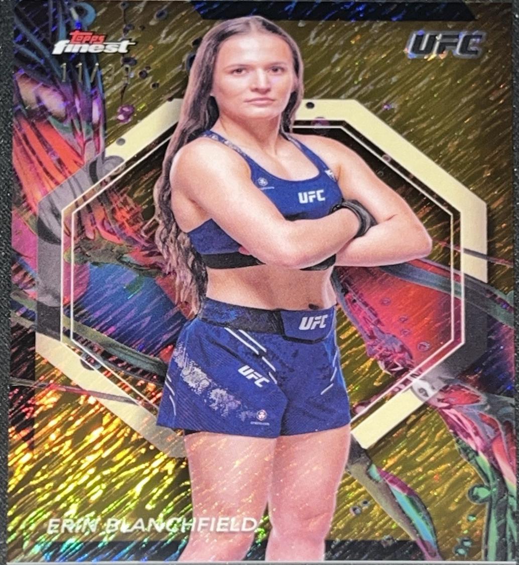 Erin Blanchfield 2024 Topps Finest UFC Base Common #90 Gold Shimmer Refractor