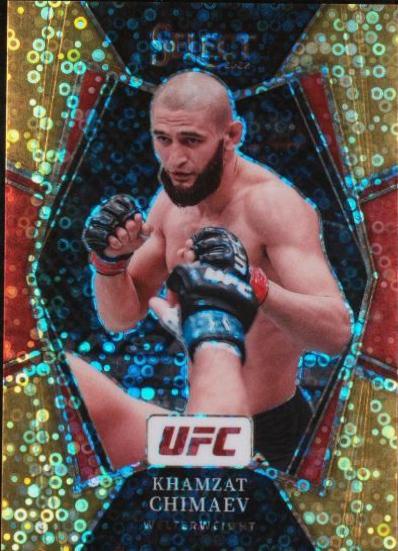 Khamzat Chimaev 2022 Panini Select UFC Premier Level #135 Gold Disco
