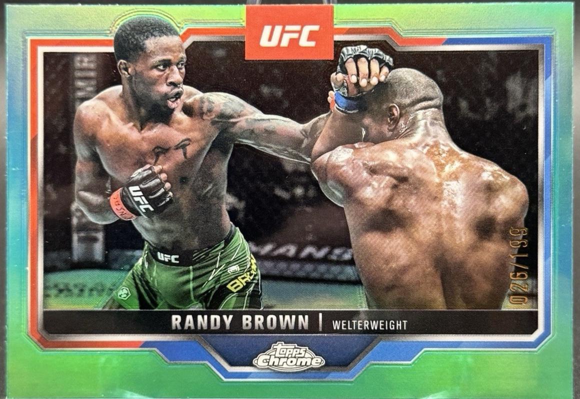 Randy Brown 2025 Topps Chrome UFC Base #23 Aqua Refractor