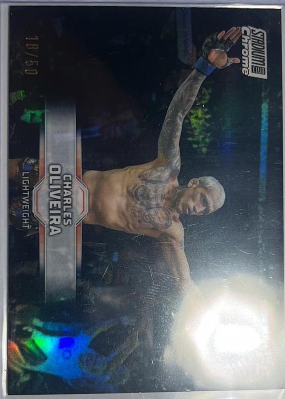Charles Oliveira 2026 Topps Stadium Club UFC Chrome Base #CB-45 Blue Refractor