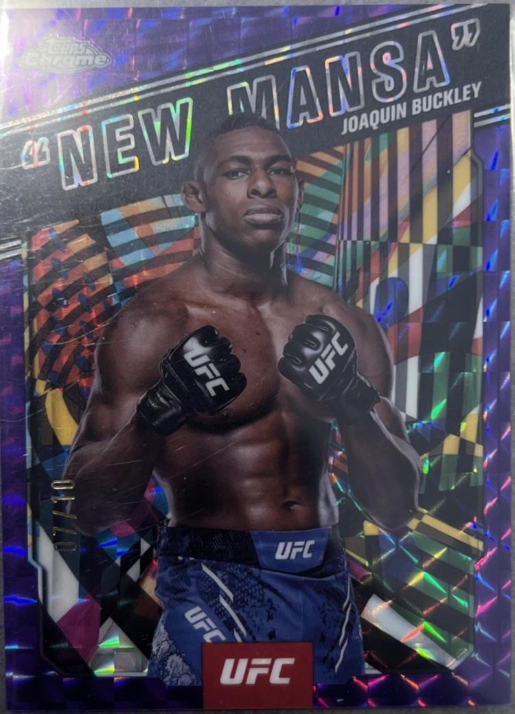 Joaquin Buckley 2025 Topps Chrome UFC AKA #AKA-14 Geometric Purple Refractor