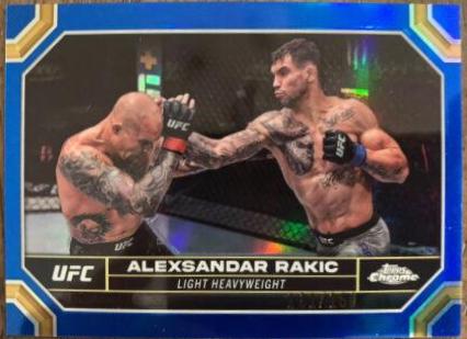 Aleksandar Rakic 2024 Topps Chrome UFC Base #11 Blue Refractor