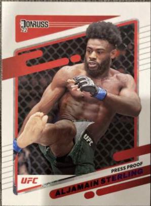 Aljamain Sterling 2022 Panini Donruss UFC Base #53 Press Proof Purple
