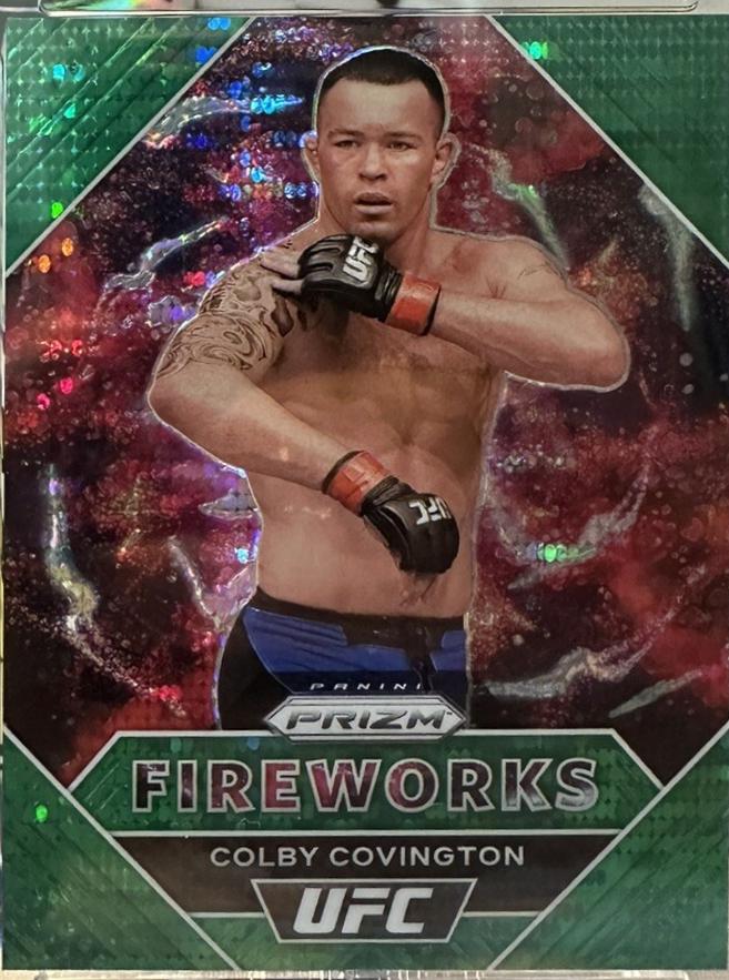 Colby Covington 2021 Panini Prizm UFC Fireworks #6 Green Pulsar